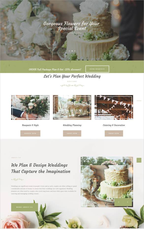 event planning company website template
