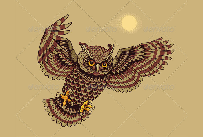 flying owl bird