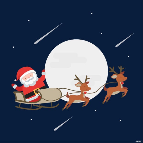 free santa sleigh colouring page