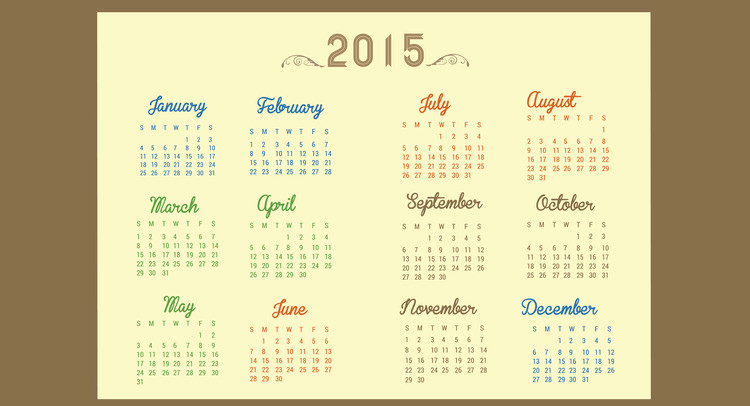 free vector calendar for 2015
