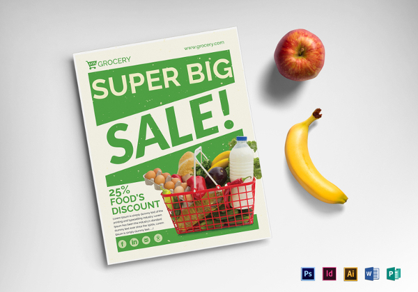 free photoshop supermarket sale flyer templates