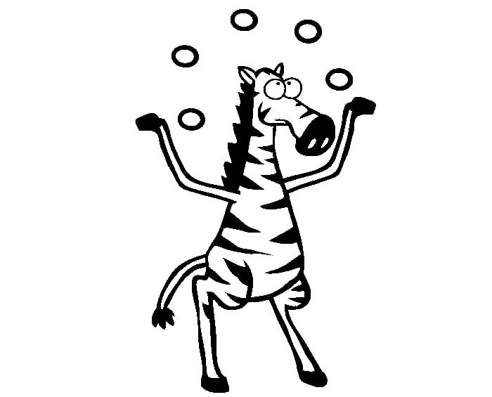 happy zebra coloring page