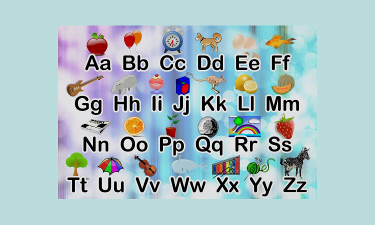 huge abc alphabet poster with elementary graphics