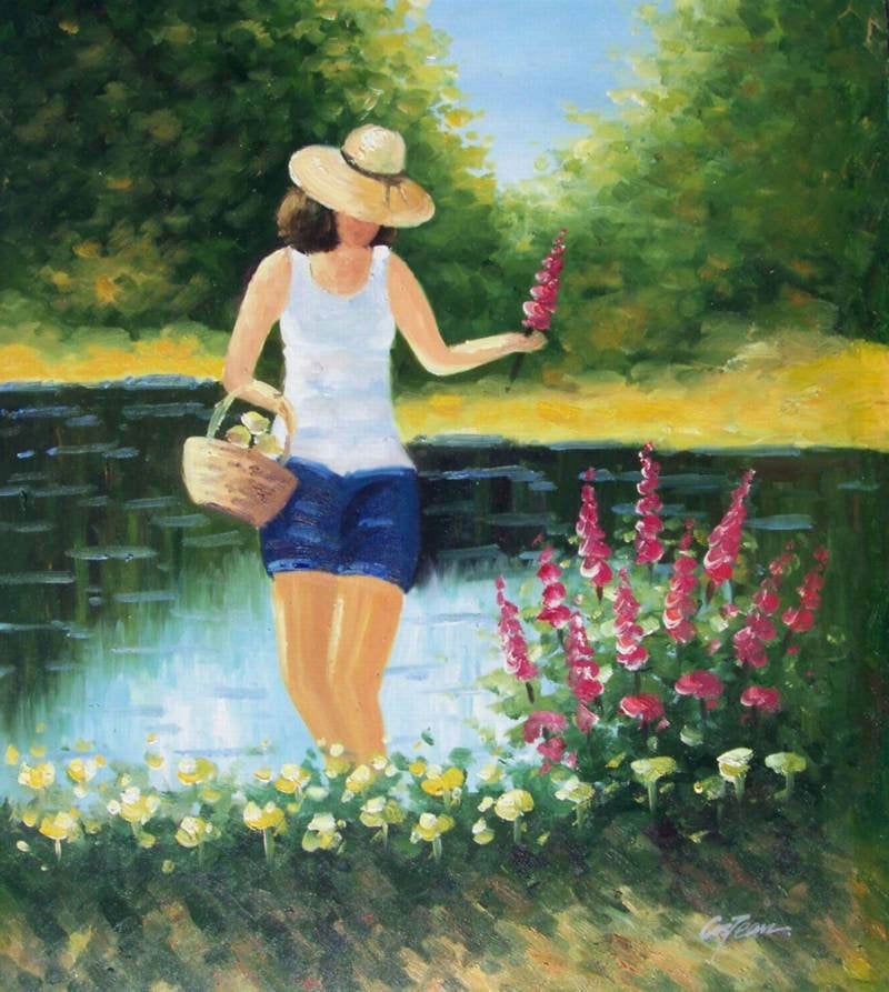 impressionism woman gardening