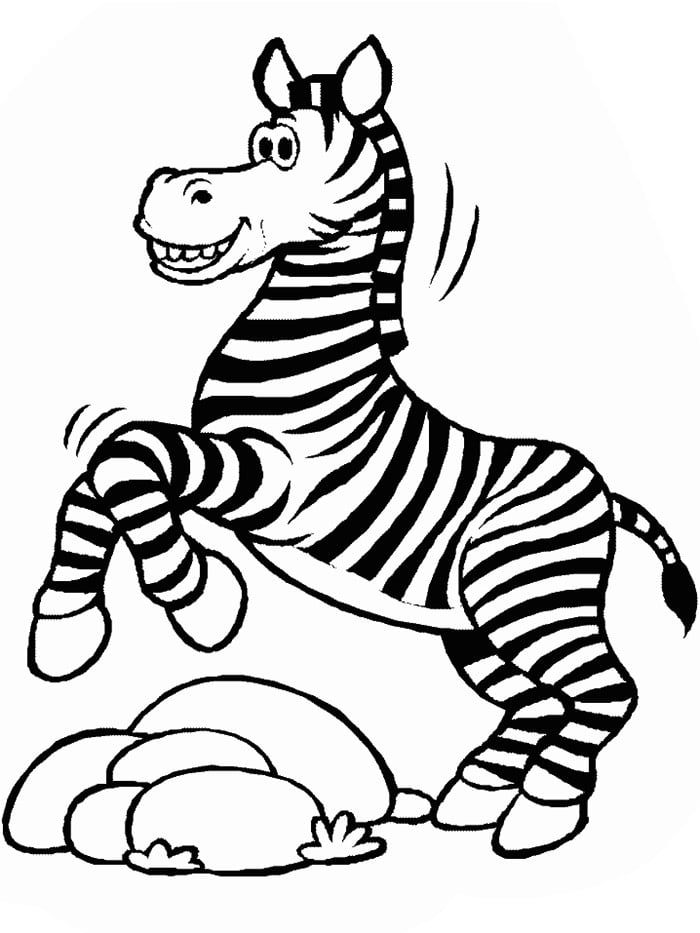 jumping zebra coloring page