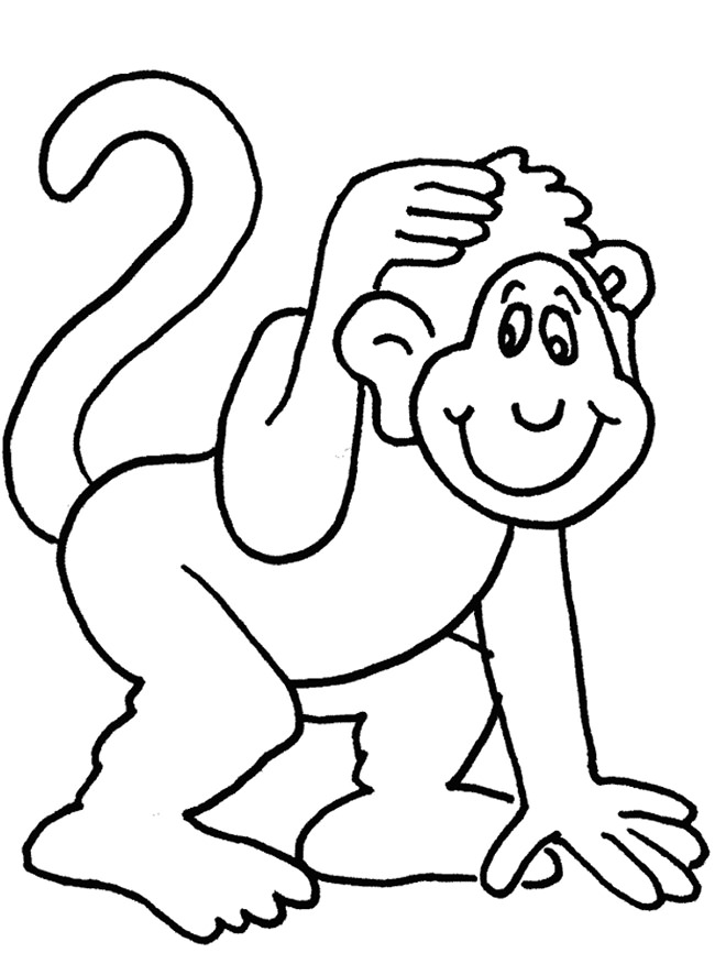 girl baby monkey coloring pages