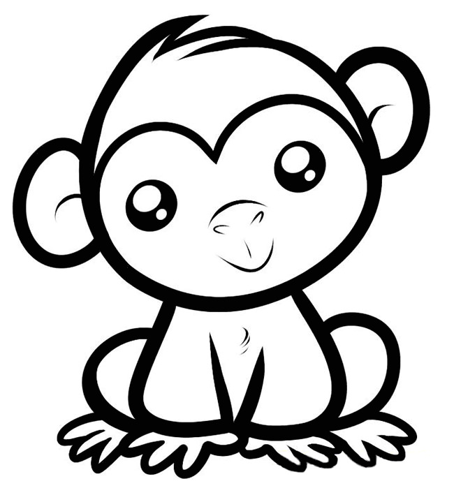 Free Printable Monkey Outline Template