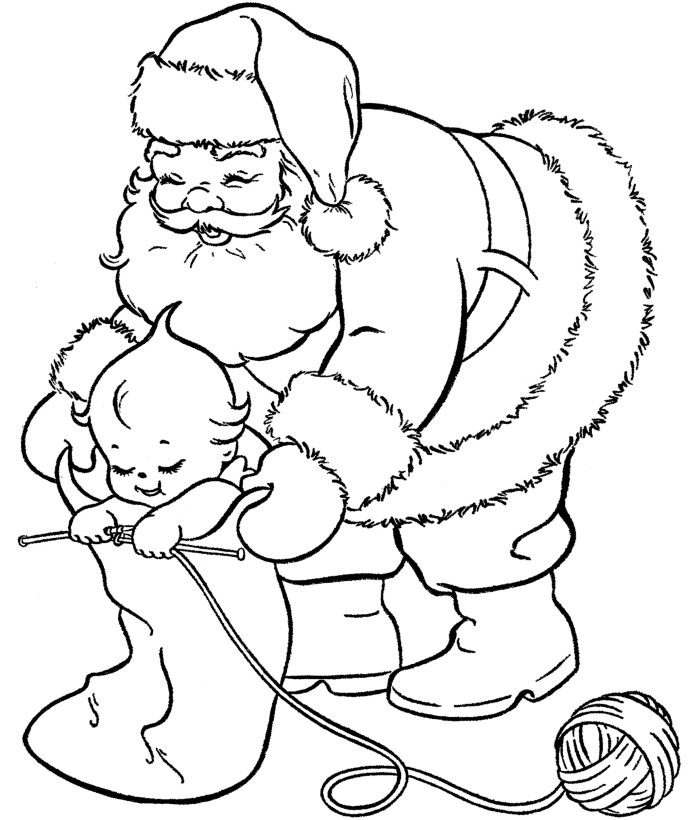 old santa coloring page