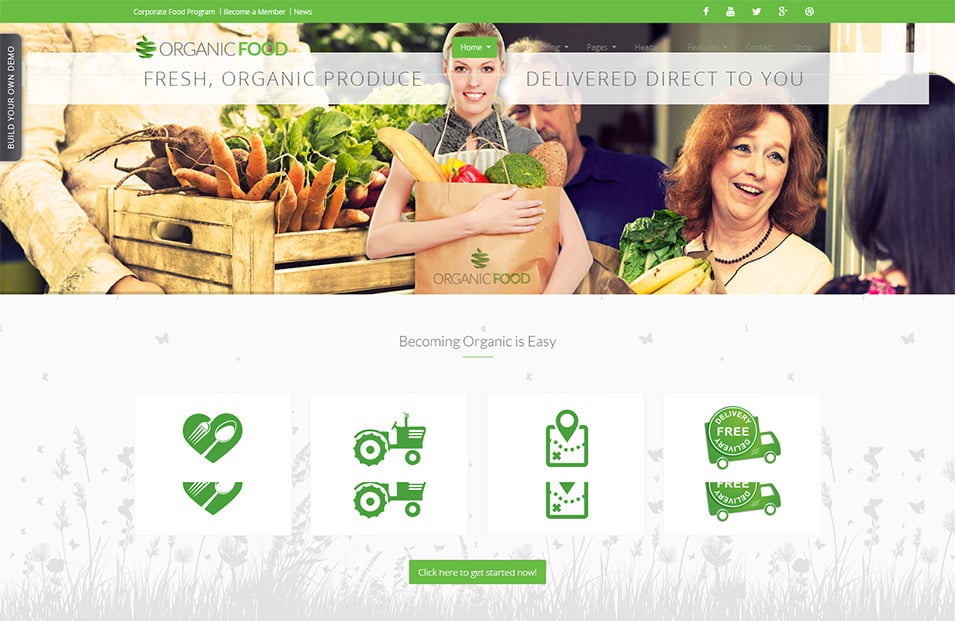 organic food responsive wordpress theme