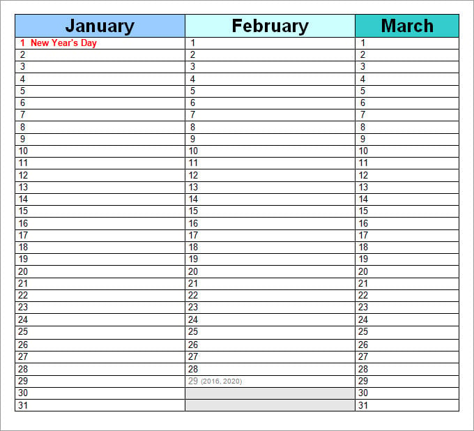 Perpetual Calendar Calendar Template Free & Premium Templates