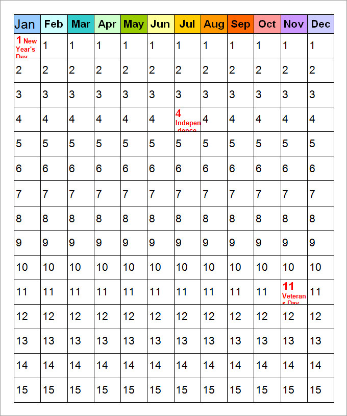 Perpetual Calendar - Calendar Template | Free & Premium Templates