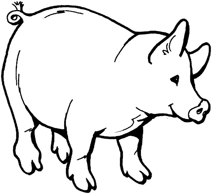 pig outline coloring page