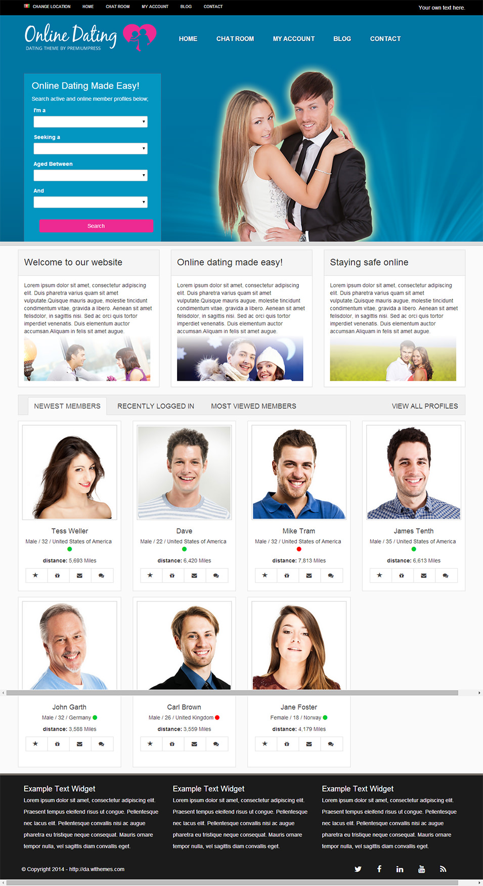 wordpress online dating theme