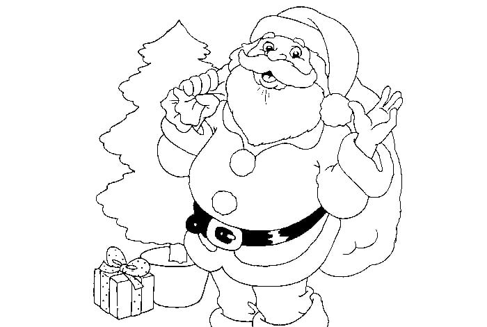 santa holding gifts template