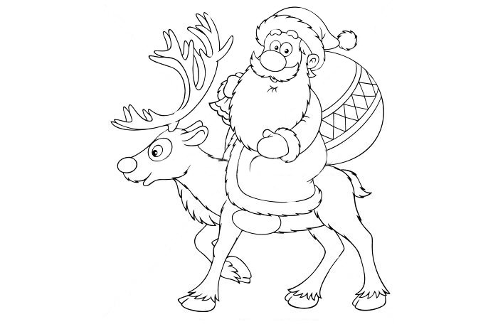 santa on reindeer template