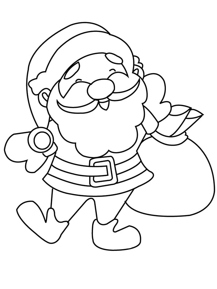 santa with gifts coloring page