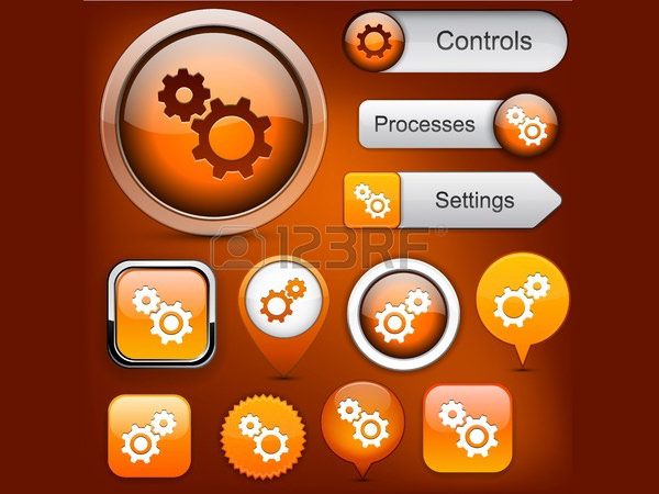 settings orange design elements