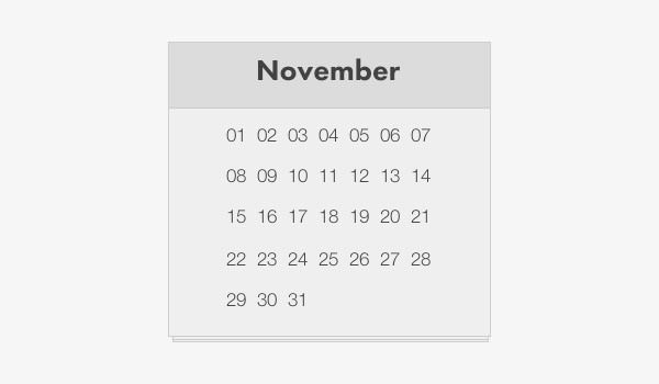 simple html calendar template 1