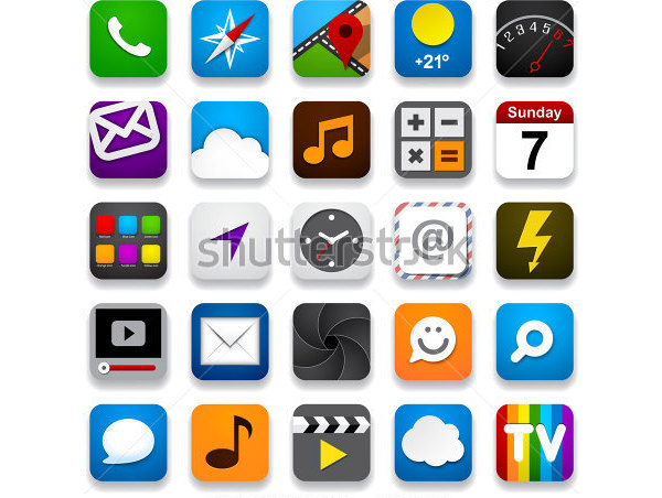 vector illustration of app icon set