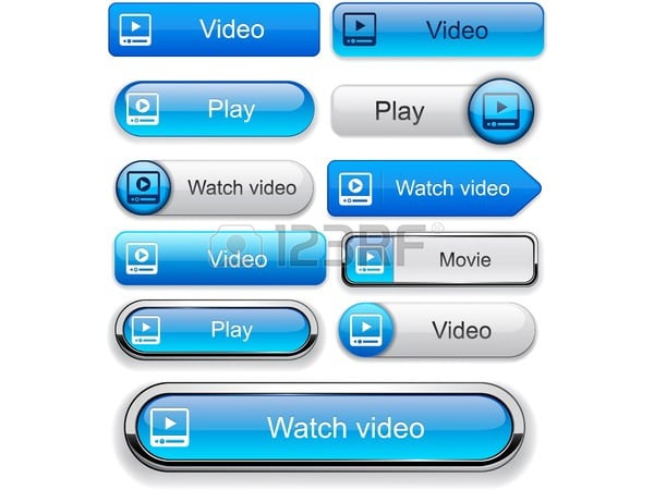video blue web buttons