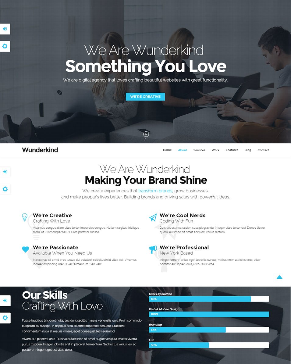 wunderkind one page parallax drupal 7 theme