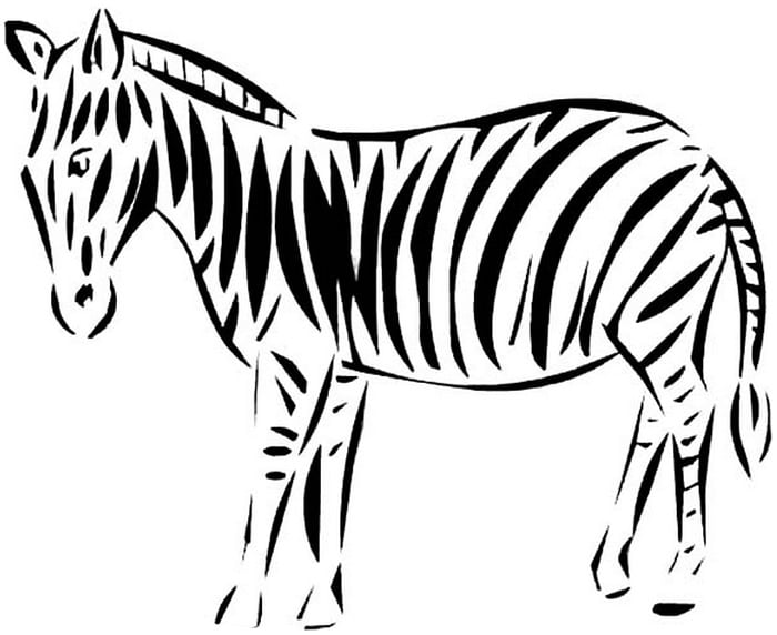 zebra black and white coloring page
