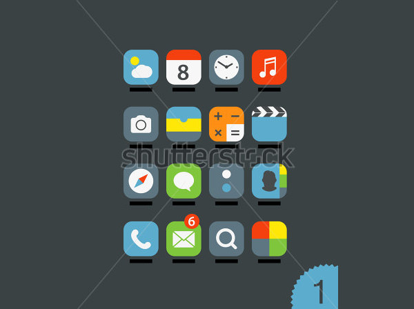 mobile application icons set