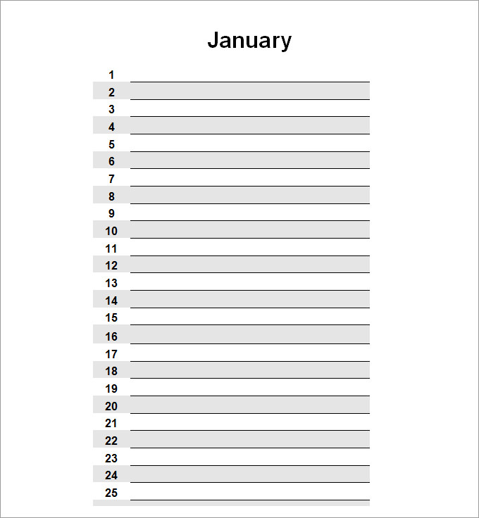 Perpetual Calendar - Calendar Template
