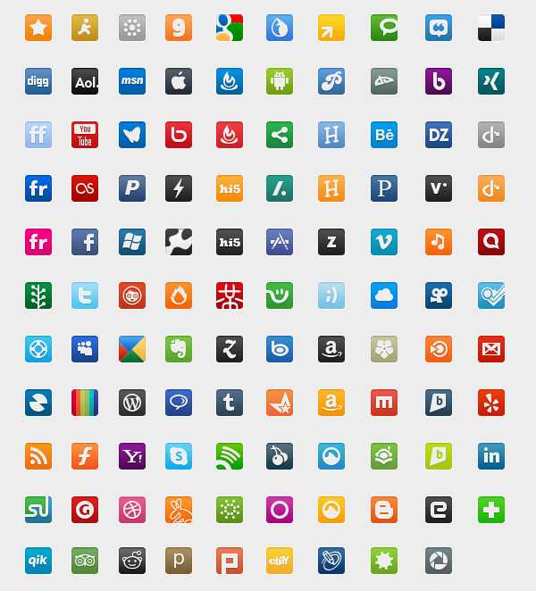 social networking icon set