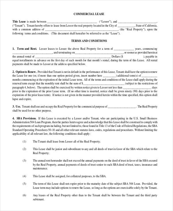 free download commercial lease agreement pdf format
