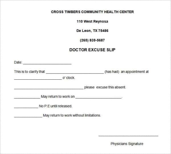 doctors excuse note template for work min min