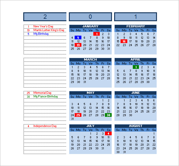 Excel Calendar Schedule Template 15+ Free Word, Excel, PDF Format