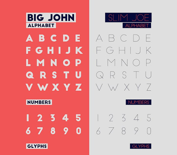 big john slim joe – free infographic font