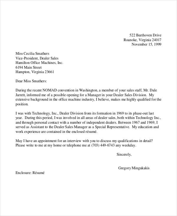 professional application letter template