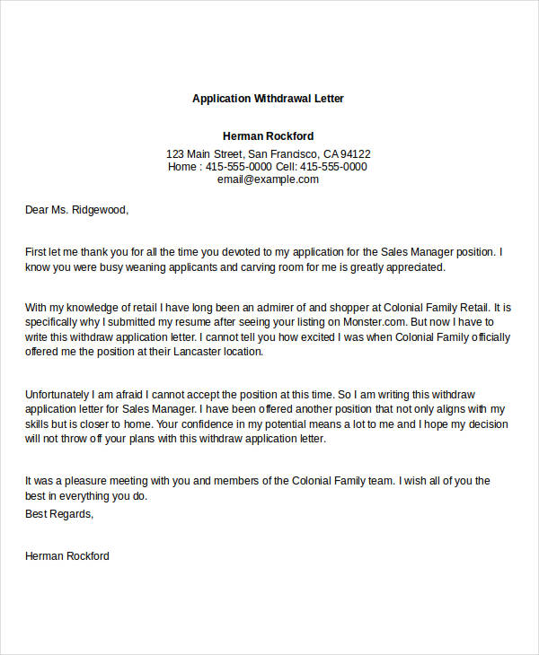 How To Write A College Withdrawal Letter 94