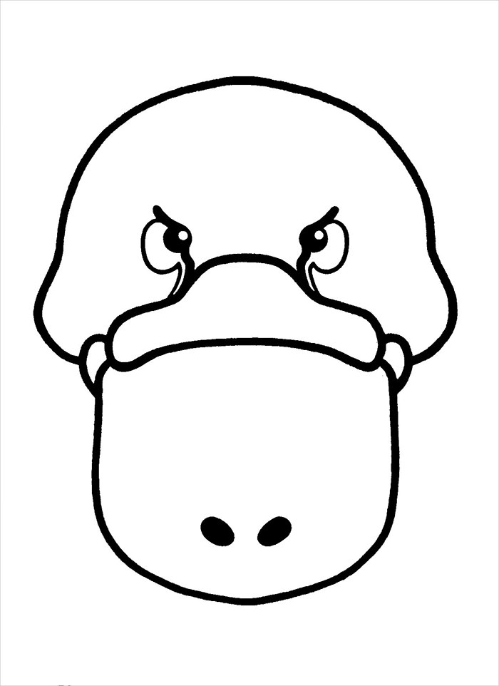 Duck Mask Template Black And White