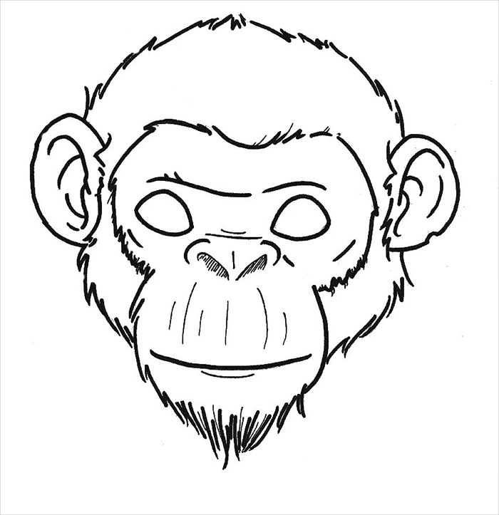 smiling chimpanzee drawing