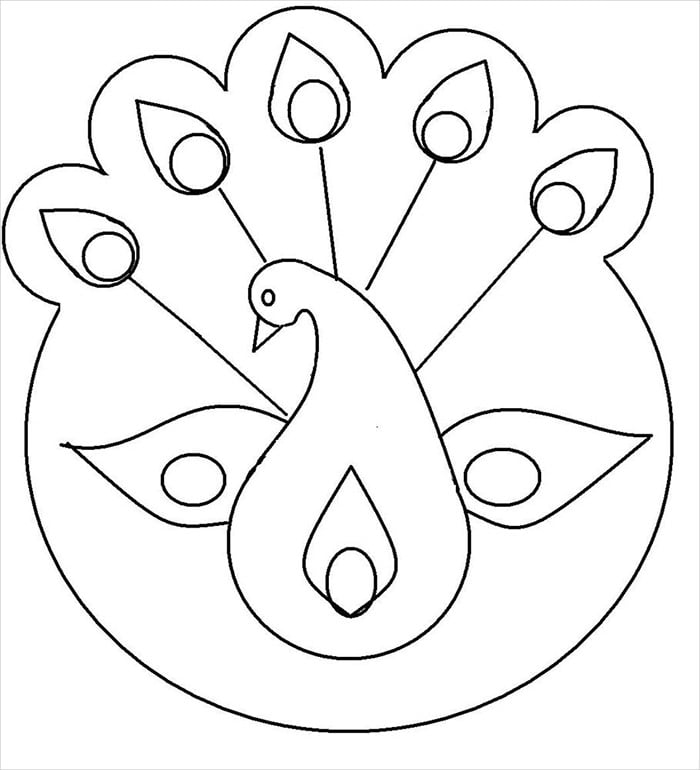 peacock mask template