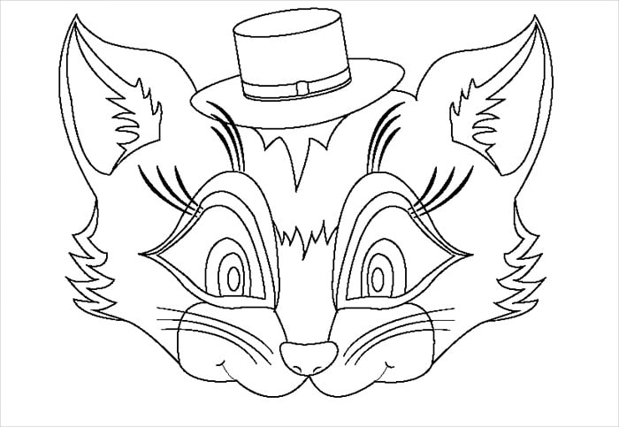 scary owl mask coloring page