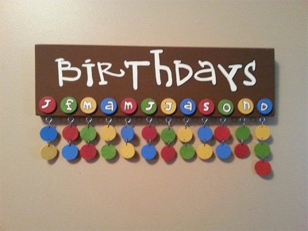 birthday calendar candy style