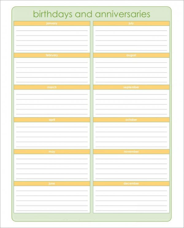 46 birthday calendar templates psd pdf excel free