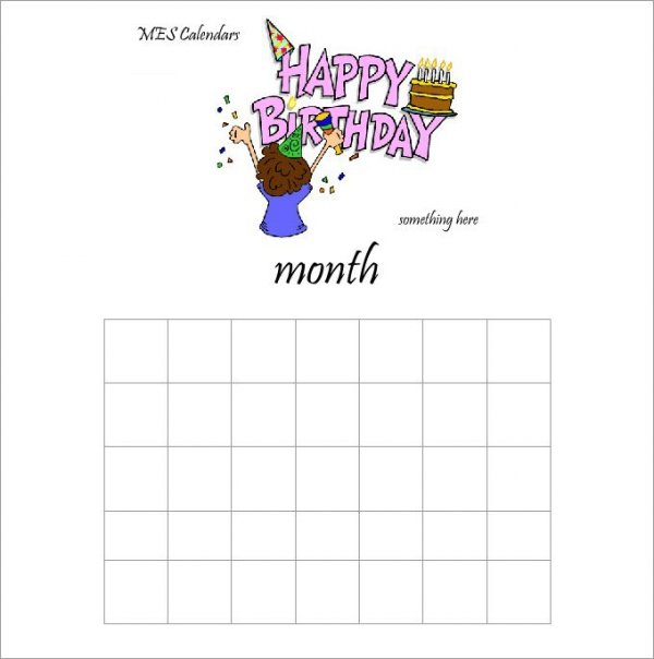 45+ Birthday Calendar Templates - PSD, PDF, Excel