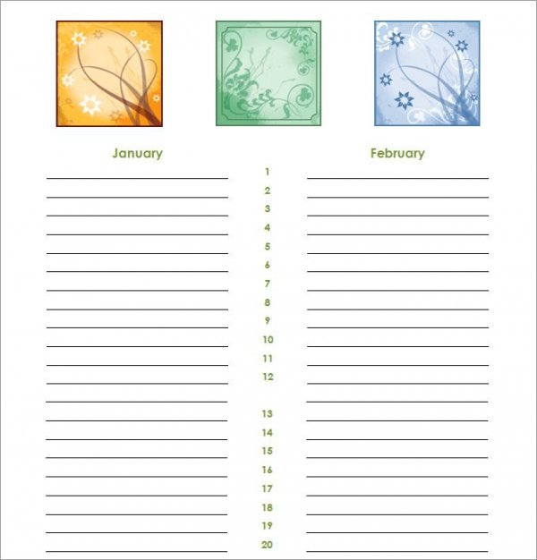 45+ Birthday Calendar Templates - PSD, PDF, Excel