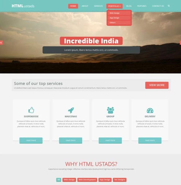 free one page reponsive html5 template
