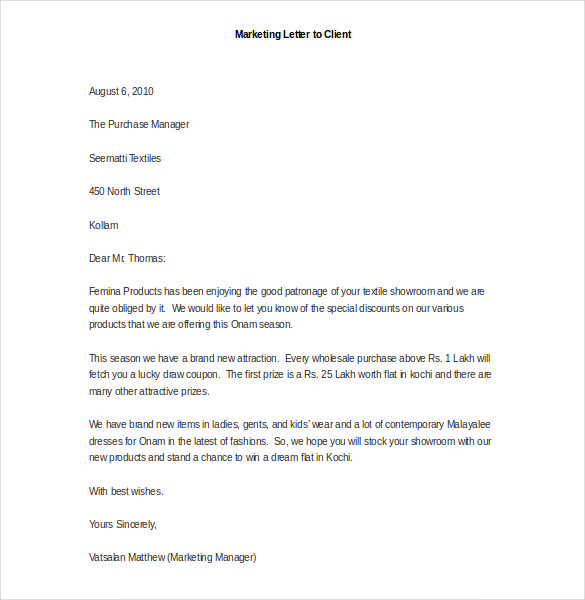 Marketing Letter Template - 44+ Word, Excel PDF Documents Download