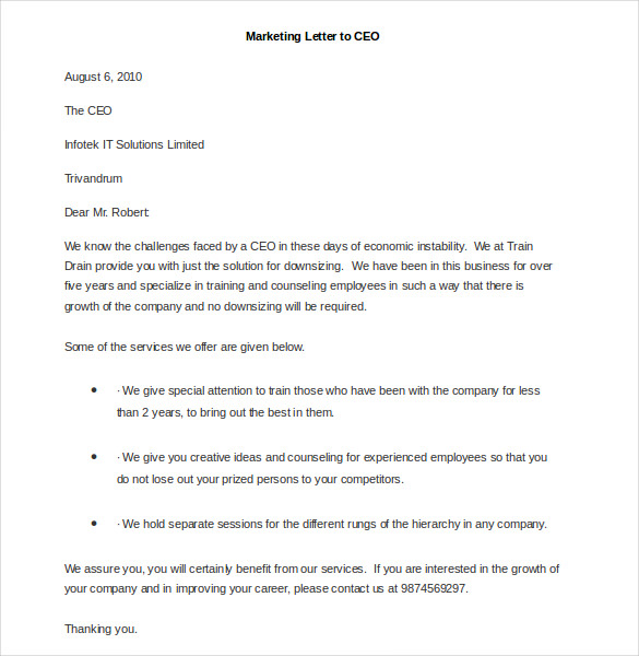 Marketing Letter Template - 44+ Word, Excel PDF Documents Download ...