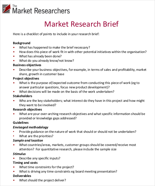 market research brief