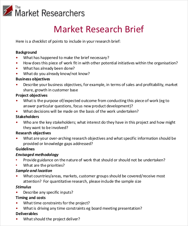 research brief template free