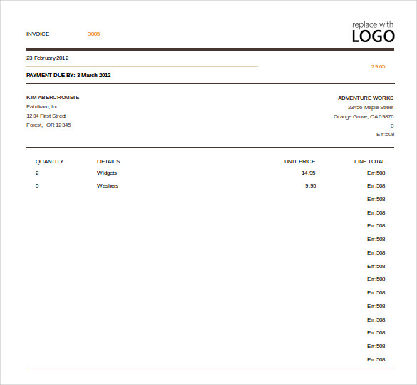 download excel invoice template
 Excel Invoice Template - 31  Free Excel Documents Download | Free ...