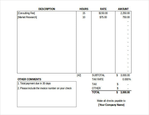 invoice template free